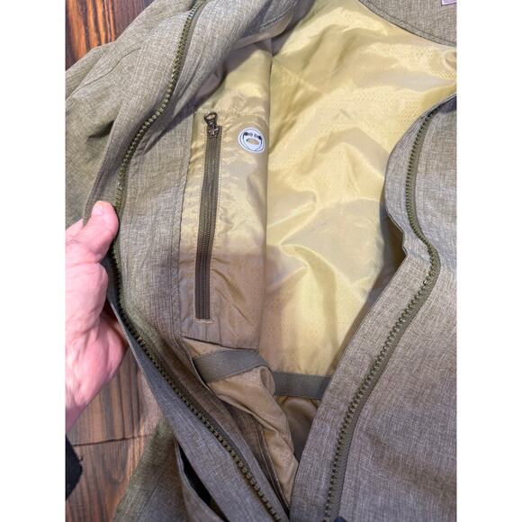 REI Hooded Front Zip With Belt Rain Jacket/Trench Coat Size L - Picture 5 of 14